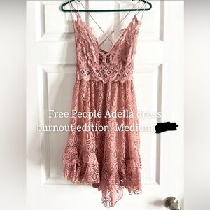 Free People Mauve Blush Pink Adella Lace Mini Dress